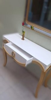 Dresuar 90012 CNC Kabartma Hayal Ayna Gold beyaz Uyum Ahşp MDF Kayın Ayk El yapım - 8