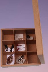 Hobi 90022 Dekoratif Model Takı Kutusu Bölmeli Ahşap HAM MDF El Yapımı - 1
