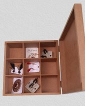 Hobi 90022 Dekoratif Model Takı Kutusu Bölmeli Ahşap HAM MDF El Yapımı - 2