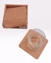 Hobi 90024 Dekoratif Model Tabak Altı Seti Kare Ahşap HAM MDF El Yapımı - 2