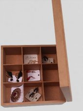 Hobi 90028 Dekoratif Model Takı Kutusu Bölmeli Ahşap HAM MDF El Yapımı - 1