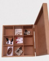 Hobi 90028 Dekoratif Model Takı Kutusu Bölmeli Ahşap HAM MDF El Yapımı - 3