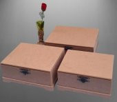 Hobi 90023 Dekoratif Model 3lü Makyaj Kutu Set Ahşap HAM MDF El Yapımı - 9