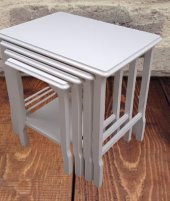 Zigon ILGZ 90014 Sehpa Kayın Ahşap Klasik Model Parlak Beyaz Lake Renk El Yapım thumbnail 6