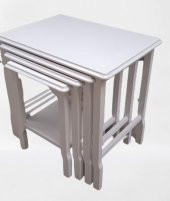 Zigon ILGZ 90014 Sehpa Kayın Ahşap Klasik Model Parlak Beyaz Lake Renk El Yapım thumbnail 7