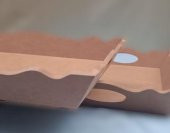 Hobi 90030 Dekoratif Model Üçlü Tepsi Seti Dalgalı Kenar Ahşap HAM MDF El Yapımı - 1