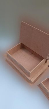 Hobi 90033 Dekoratif Model Üçlü Takı Kutusu Ahşap HAM MDF El Yapımı - 6