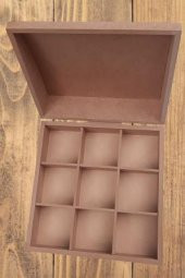 Hobi 90032 Dekoratif Model Bombeli Bölmeli Makyaj Kutu Ahşap HAM MDF El Yapımı - 4