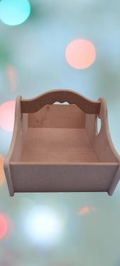 Hobi 90041 Dekoratif Sepet HAM Model cnc kesim Ahşap MDF El Yapımı - 4