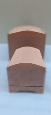 Hobi 90042 Dekoratif Sandık Seti Model Mini İkili HAM Ahşap MDF El Yapımı - 4