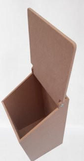 Hobi 90045 Dekoratif Model Poşet Kutusu Ahşap MDF HAM  kalpli El Yapımı - 2