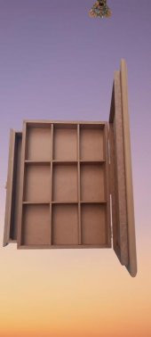 Hobi 90040 Dekoratif Takı Makyaj Kutu Model Çekm Bölmeli HAM Ahşap MDF El Yapımı - 4