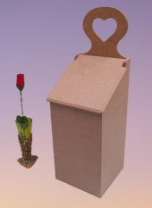 Hobi 90045 Dekoratif Model Poşet Kutusu Ahşap MDF HAM  kalpli El Yapımı - 8