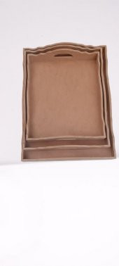 Hobi 90035 Dekoratif tepsi Seti Üçlü Model HAM Ahşap MDF El yapımı - 5