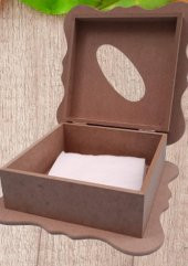 Hobi 90051 Dekoratif Model Peçetelik Kutu HAM Ahşap MDF El Yapımı - 7