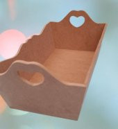 Hobi 90056 Dekoratif Model Ekmek Tepsisi Ahşap MDF Kalpli El Yapımı - 1