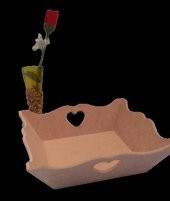 Hobi Dekoratif 90057 Model Ekmek Tepsi Dalgalı Kenar Kalpli Ahşap MDF El Yapımı - 5