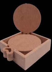 Hobi 90053 Dekoratif Yuvarlak 90053 Kalpli Ahşap MDF Çay Tabak Altı Set El Yapım - 8