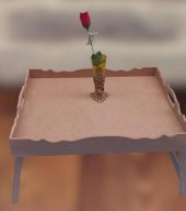 Hobi 90049 Dekoratif Tepsi Ayaklı Dikdörtgen HAM Ahşap MDF Model El Yapımı - 6