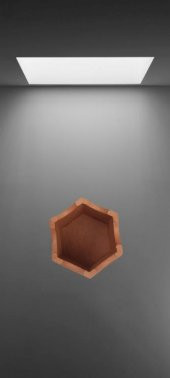 Hobi 90063 Dekoratif kalemlik ahşap Altıgen HAM MDF  El Yapım - 1