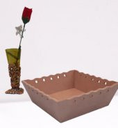 Hobi Dekoratif Model Ekmek Sepeti Dalgalı Kenar Oymalı HAM MDF Ahşap EL Yapımı - 8