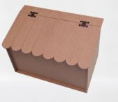 Hobi 90067 Dekoratif Ekmeklik Ev Şekli Ahşap MDF HAM El Yapımı - 3