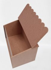 Hobi 90067 Dekoratif Ekmeklik Ev Şekli Ahşap MDF HAM El Yapımı - 5