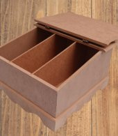 Hobi 90068 Dekoratif Çay Kutusu Ahşap MDF HAM cnc itinalı paket kargo El Yapım - 2