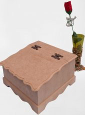 Hobi 90068 Dekoratif Çay Kutusu Ahşap MDF HAM cnc itinalı paket kargo El Yapım - 7