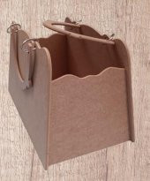 Hobi 90069 Dekoratif Bayan Çantası Ahşap MDF HAM El Yapımı - 4