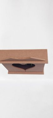 Hobi 90070 Dekoratif Anahtarlık Kutusu Model Ahşap MDF HAM  Kalpli El Yapımı - 4