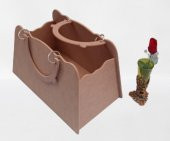 Hobi 90069 Dekoratif Bayan Çantası Ahşap MDF HAM El Yapımı - 8