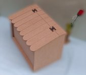 Hobi 90067 Dekoratif Ekmeklik Ev Şekli Ahşap MDF HAM El Yapımı - 8