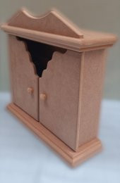 Hobi Dekoratif 90071 Anahtarlık Kutu Yarım kapak Model Ahşap MDF HAM El yapıM - 1