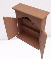 Hobi Dekoratif 90072 Anahtarlık Kutusu Ahşap MDF HAM Askılıklı El Yapımı - 1