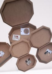 Hobi 90074 Dekoratif Model Makyaj Kutu Set Dörtlü HAM Ahşap MDF El Yapım - 2