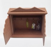 Hobi Dekoratif 90071 Anahtarlık Kutu Yarım kapak Model Ahşap MDF HAM El yapıM - 4