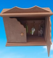 Hobi Dekoratif 90071 Anahtarlık Kutu Yarım kapak Model Ahşap MDF HAM El yapıM - 5