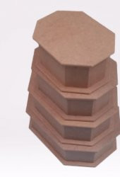 Hobi 90074 Dekoratif Model Makyaj Kutu Set Dörtlü HAM Ahşap MDF El Yapım - 5