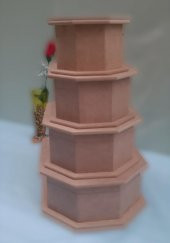 Hobi 90074 Dekoratif Model Makyaj Kutu Set Dörtlü HAM Ahşap MDF El Yapım - 8