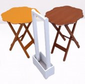 Çanta Zigon 90075 Sehpa Yonca Model 2li Takım Ahşap MDF Hardal-Ceviz Renk El Yapı thumbnail 2