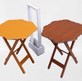 Çanta Zigon 90075 Sehpa Yonca Model 2li Takım Ahşap MDF Hardal-Ceviz Renk El Yapı thumbnail 3