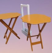 Çanta Zigon 90076 Sehpa Yonca Model 2 li Tk Ahşap MDF Hardal Renk Uyum El Yapım - 2