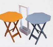 Çanta Zigon 90077 Sehpa Yonca Model 2 li Tk Ahşap MDF Gri Hardal Renk Uyum Elyapı - 5