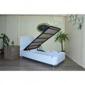 Baza Başlık 134330 Suni deri Beyaz Yüksek ayak baza 100*200 El Yapım - 1