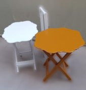 Çanta Zigon 90081 Sehpa Yonca Model İkili Tk Ahşap MDF Beyaz ve Hardal Renk Uyum - 6
