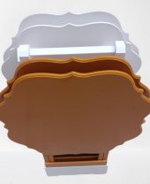 Çanta Zigon 90086 Yonca Dörtlü 90086 Ahşap MDF Beyaz ve Hardal Renk Uyum El Yapım - 1