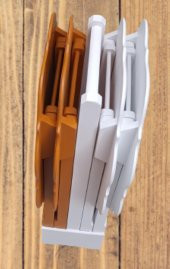 Çanta Zigon 90086 Yonca Dörtlü 90086 Ahşap MDF Beyaz ve Hardal Renk Uyum El Yapım - 4