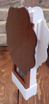 Çanta Zigon 90083 Yonca Model 2 li Takım Ahşap MDF Beyaz-Ceviz Renk Uyum El Yapım - 3