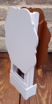 Çanta Zigon 90083 Yonca Model 2 li Takım Ahşap MDF Beyaz-Ceviz Renk Uyum El Yapım - 5